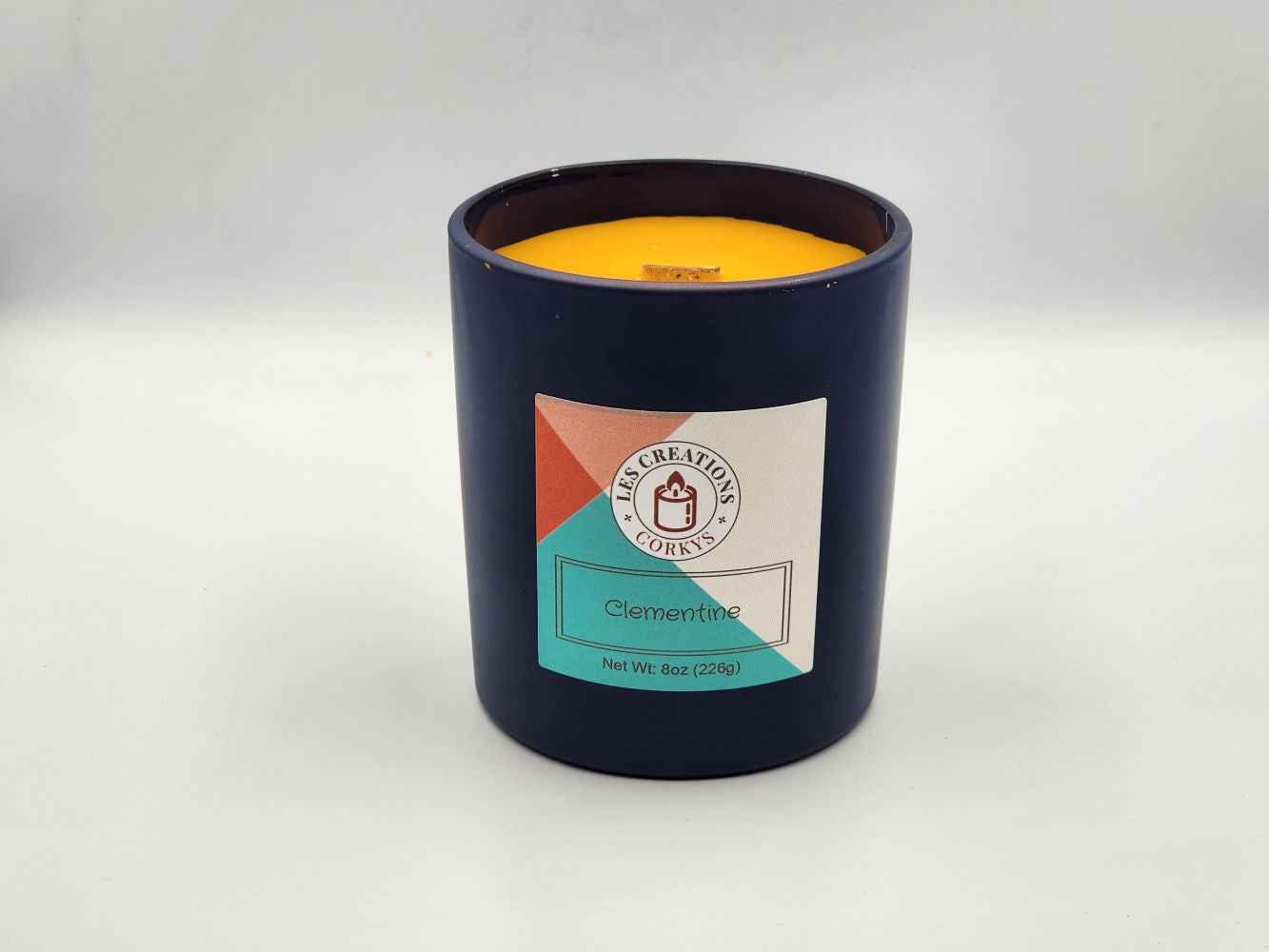 Clementine - 10oz Jar - Wood Wick - Blue