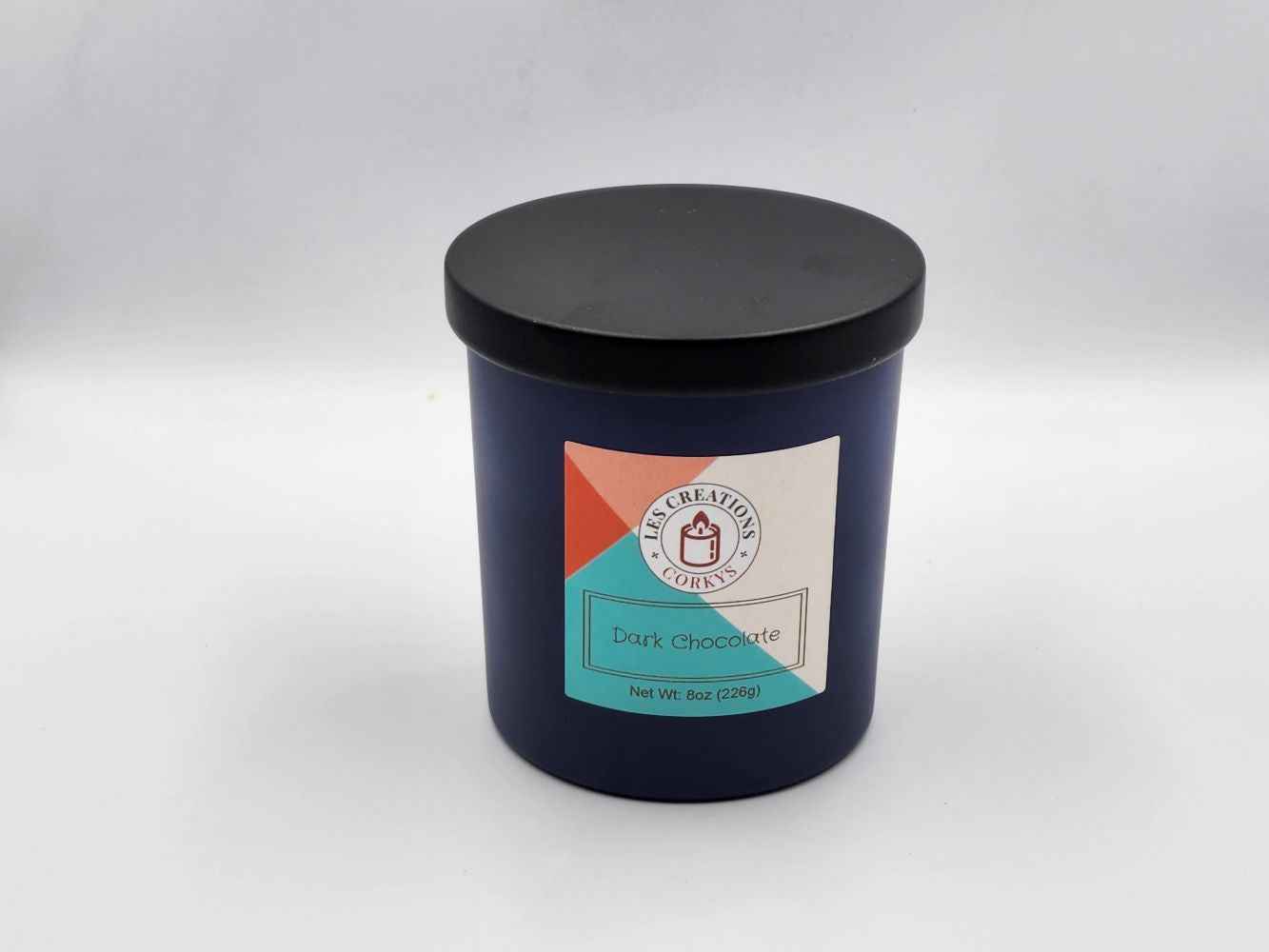 Dark Chocolate - 10oz Jar - Wood Wick - Blue
