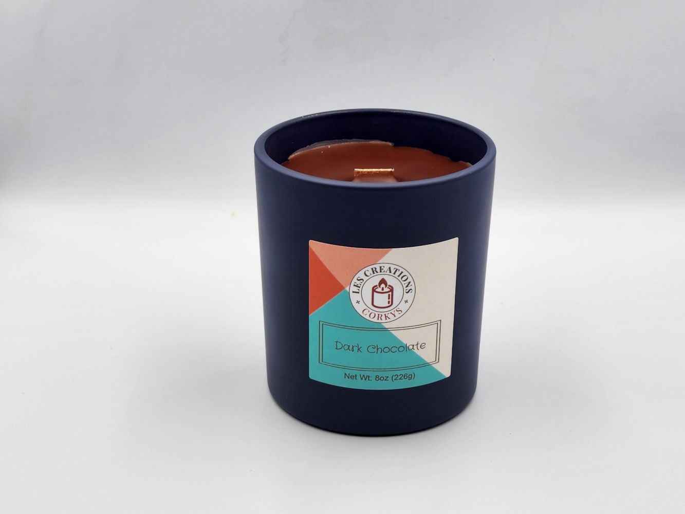 Dark Chocolate - 10oz Jar - Wood Wick - Blue