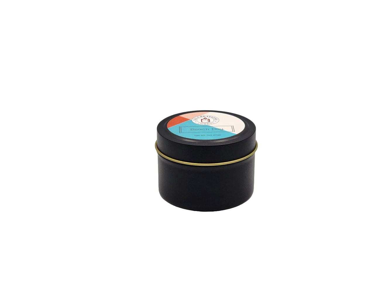 Beach Day 4oz Tin Candle - 1 Wick - Black
