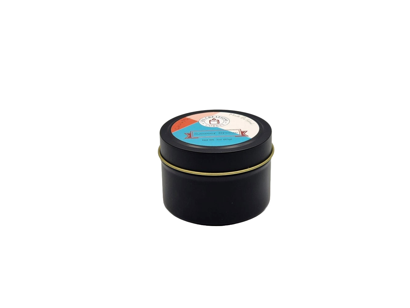 Summer Breeze 4oz Tin Candle - Black - 1 Wick