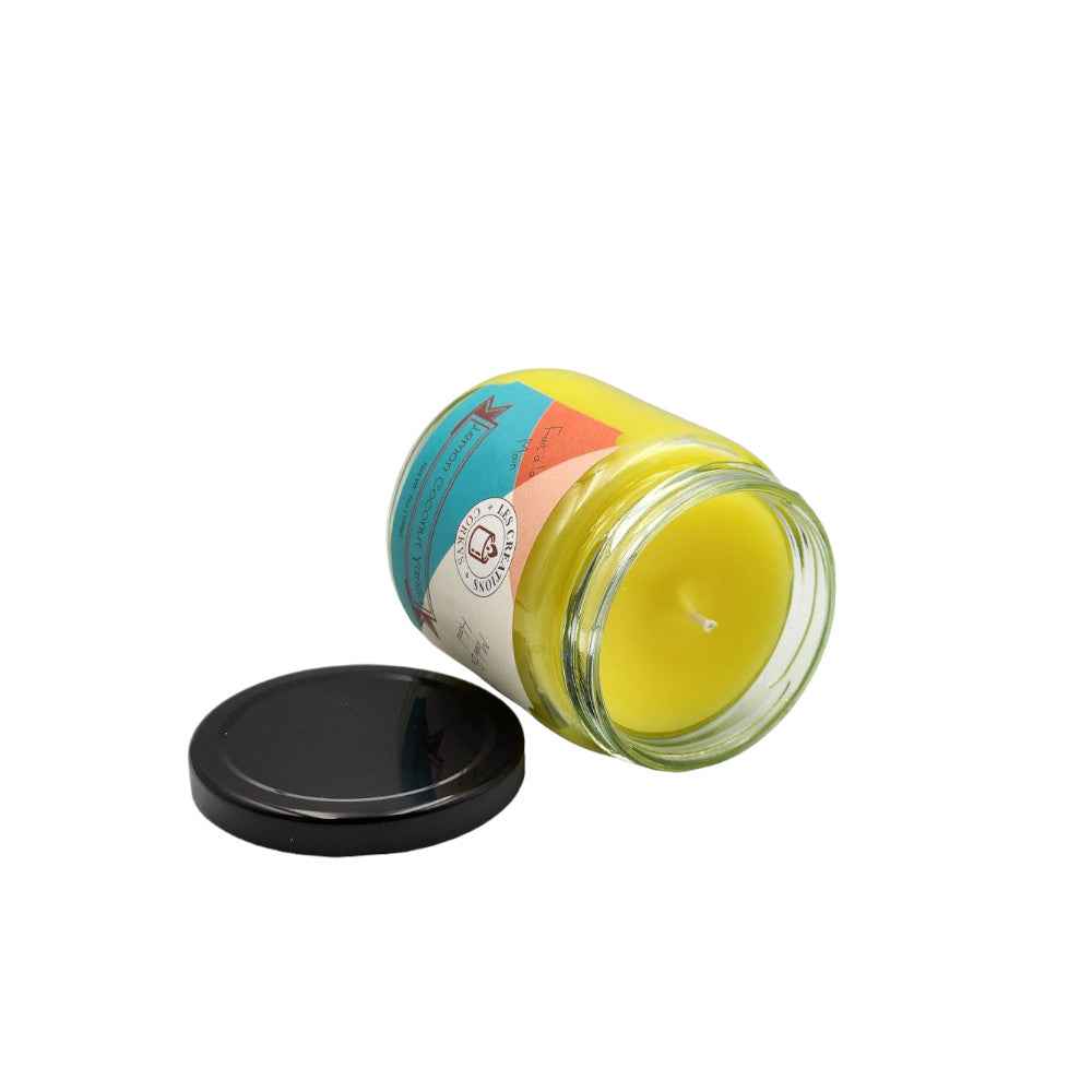 Lemon Coconut Vanilla 8oz Jar Candle - 1 Wick