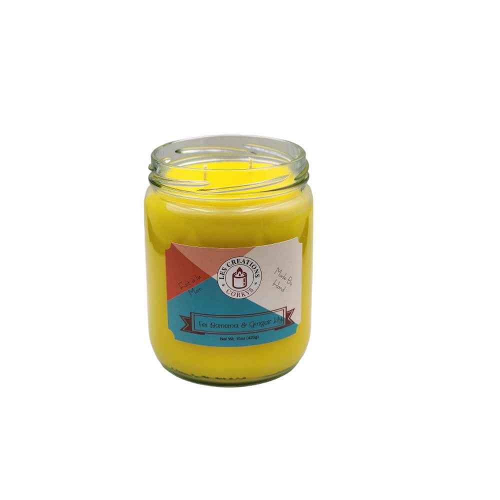 Fei Banana & Ginger Lily 16oz Jar Candle - 2 Wick Premium Scented Candle