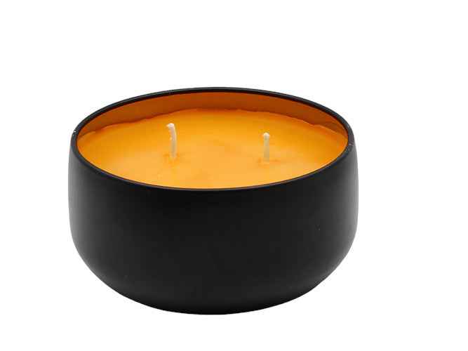 Clementine - 8oz Tin - 2 Wic - Black/Wood