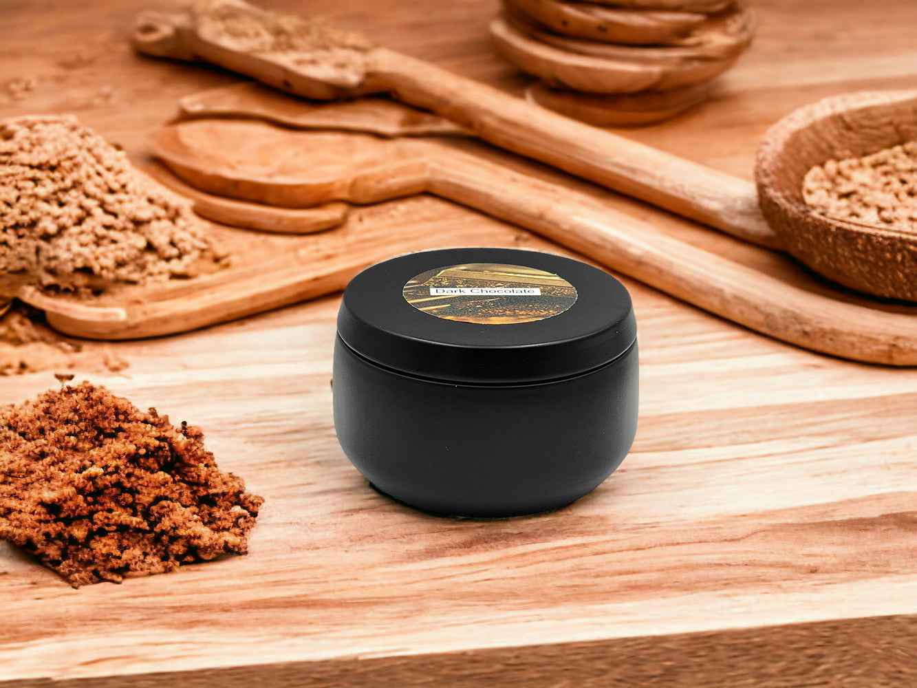 Dark Chocolate - 8oz - 2 Wick - Black/Wood