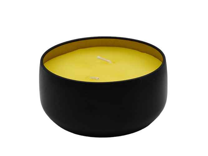 Lemon Coconut Vanilla - 8oz Tin - 2 Wick - Black/Wood