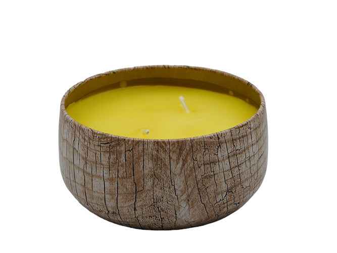 Lemon Coconut Vanilla - 8oz Tin - 2 Wick - Black/Wood