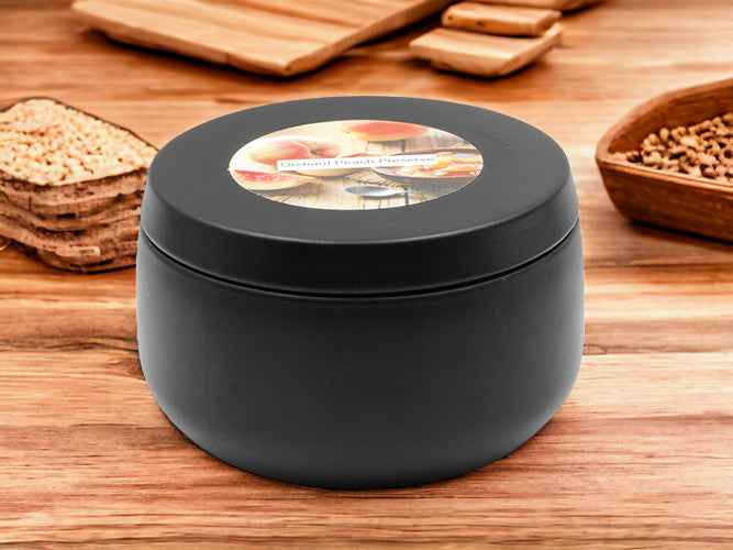 Orchard Peach Preserve - 8oz Tin - 2 Wick - Black/Wood