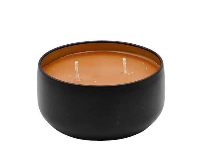 Rice Milk & Santal - 8oz Tin - 2 Wick - Black/Wood