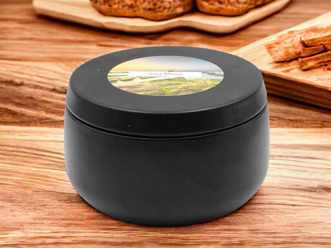 Sea Moss - 8oz Tin - 2 Wick - Black/Wood