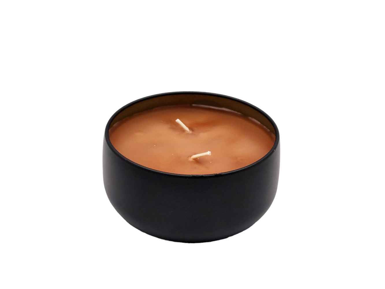 Amber & Drifwood - 2 Wick - Black/Wood-Les Creations Corkys