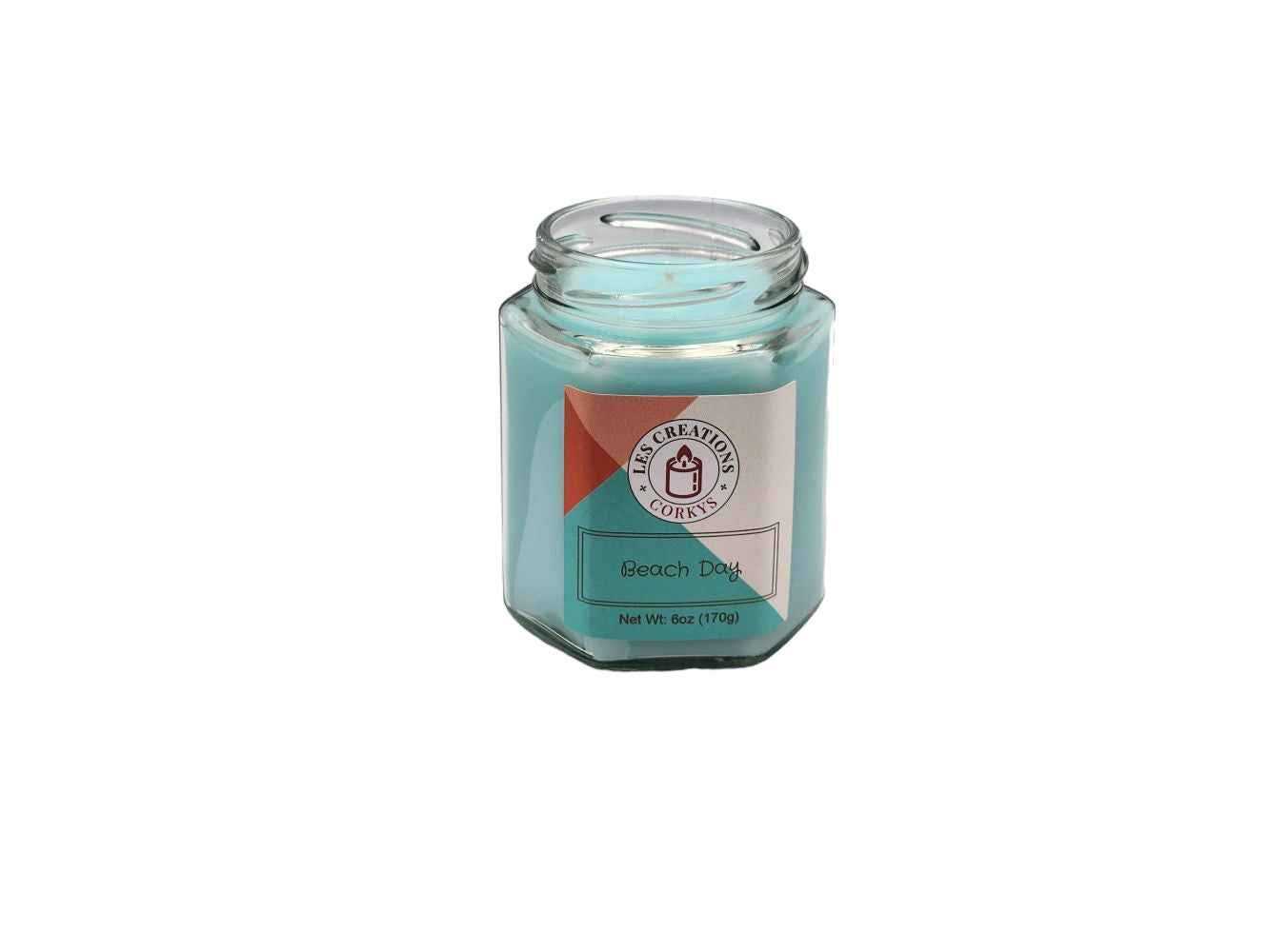 Beach Day 6oz Jar Candle - 1 Wick-Les Creations Corkys