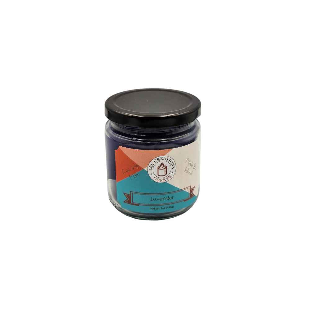 Lavender 8oz Jar Candle - 1 Wick-Les Creations Corkys