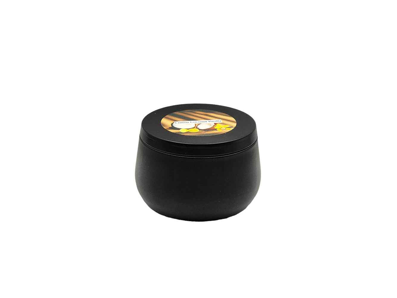 Lemon Coconut Vanilla - 8oz Tin - 1 Wic - Black-Les Creations Corkys