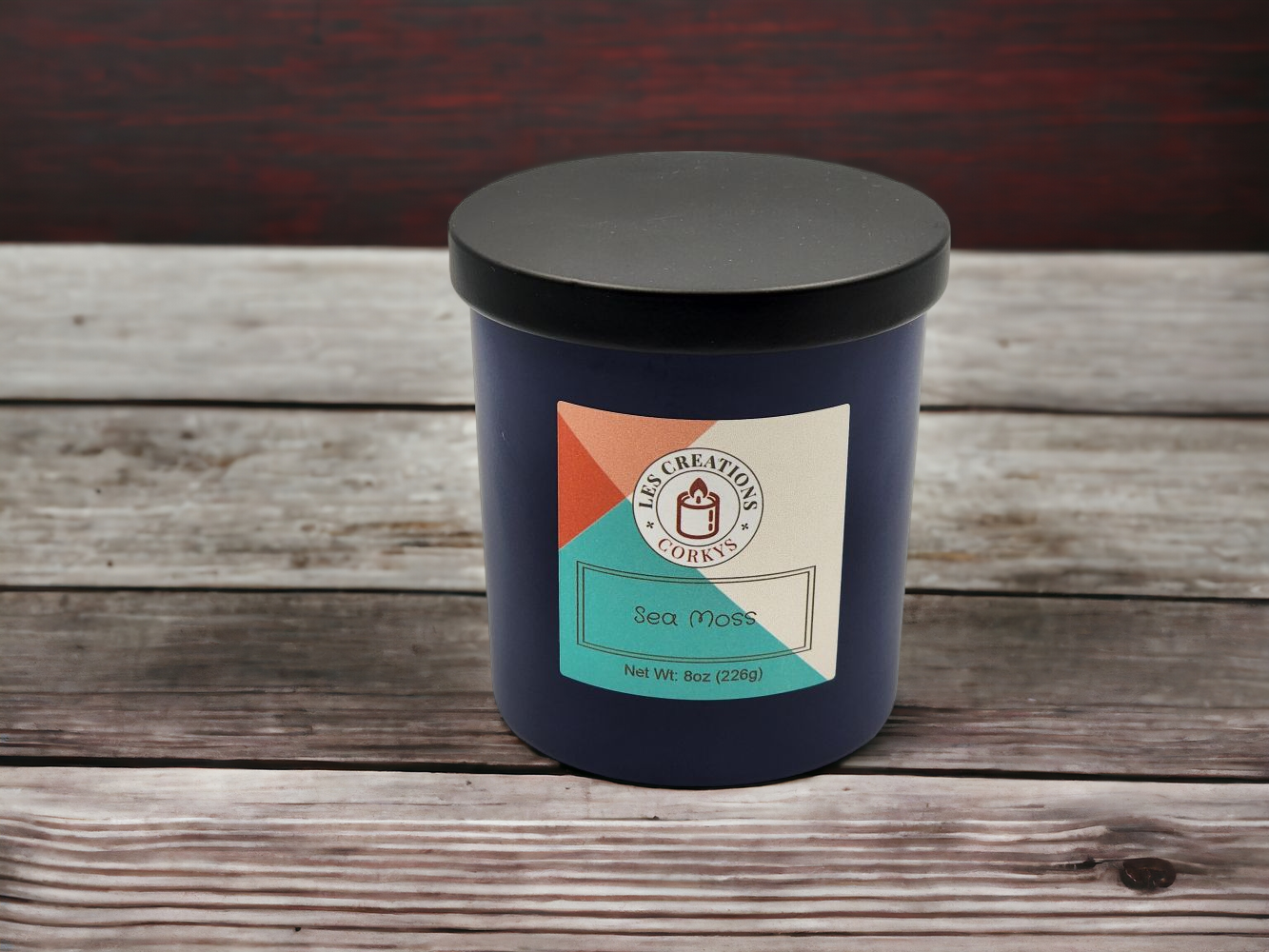 Sea Moss - 10oz Jar - Wood Wick - Blue