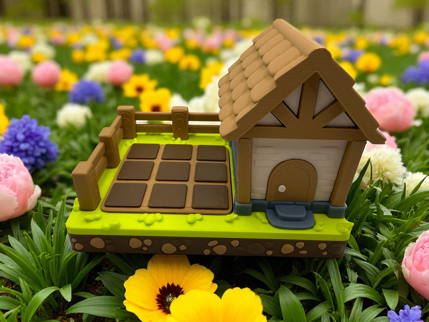 Veggie Garden Tic Tac Toe Playset – Mini Farmhouse, Friends & Fun!🌱✨
