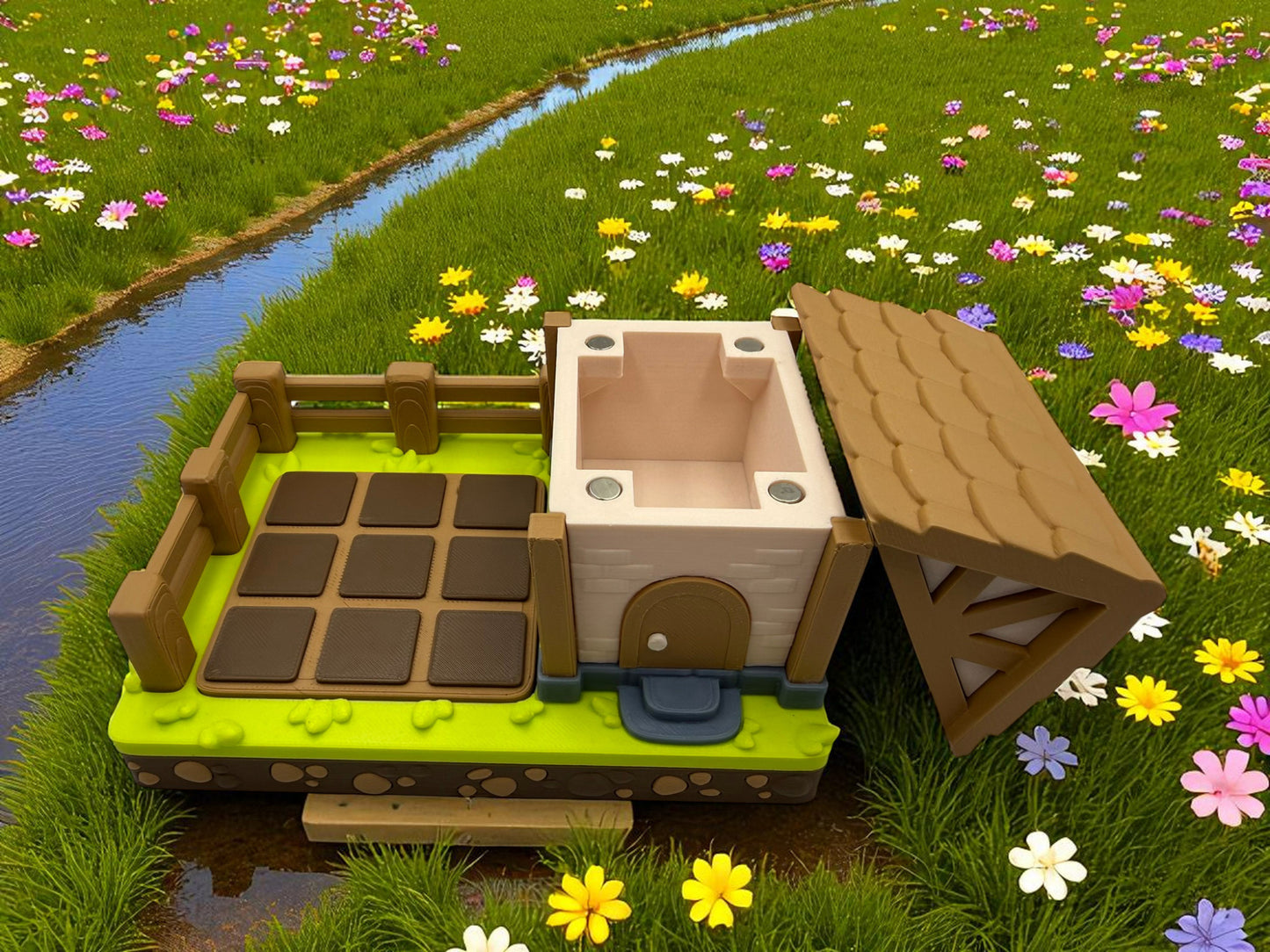 Veggie Garden Tic Tac Toe Playset – Mini Farmhouse, Friends & Fun!🌱✨