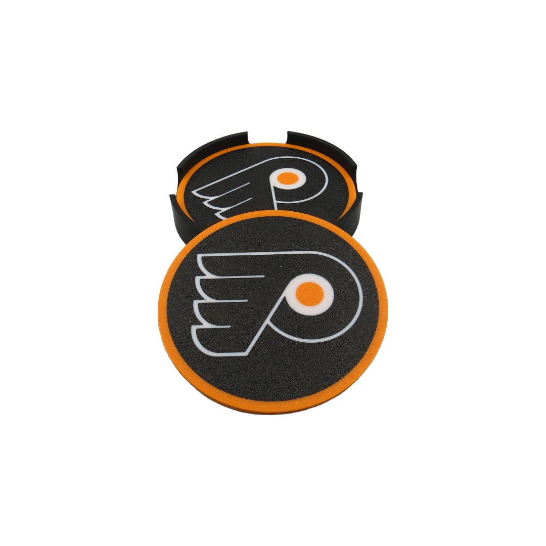 Set of 4 Coasters "Philadelphia Flyers" NHL Hockey Decor