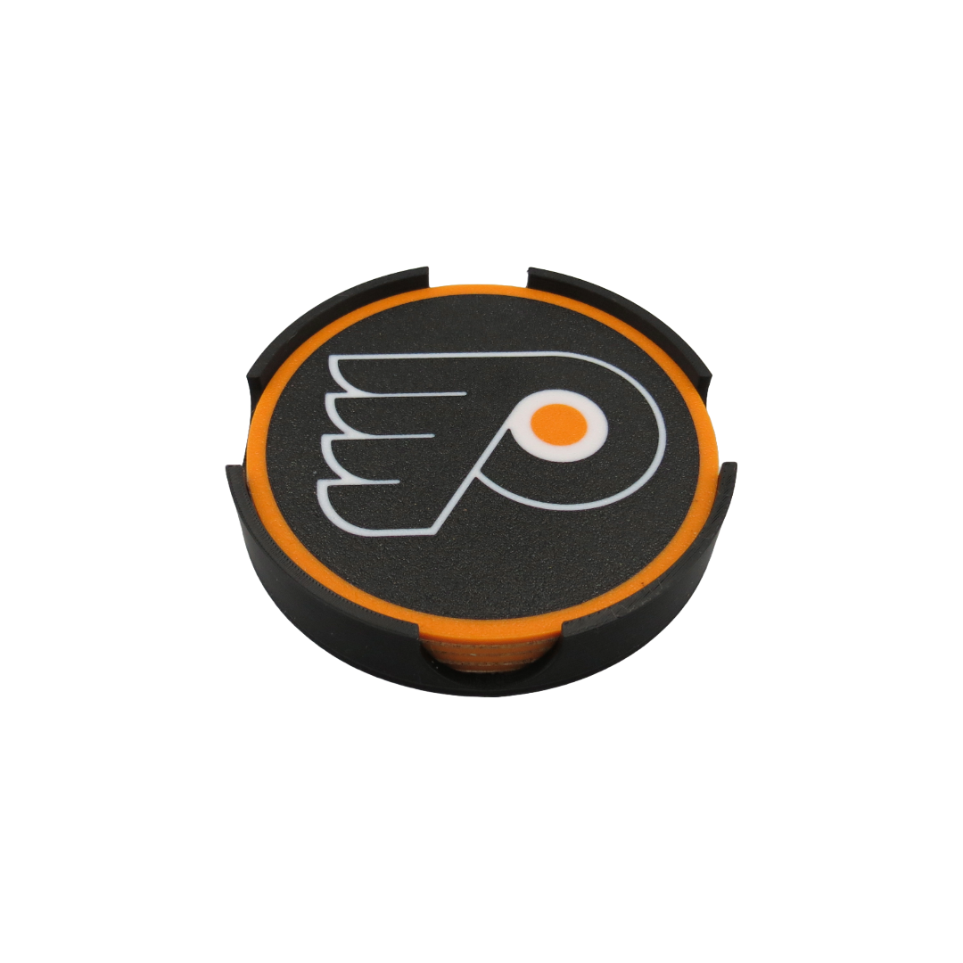 Set of 4 Coasters "Philadelphia Flyers" NHL Hockey Decor