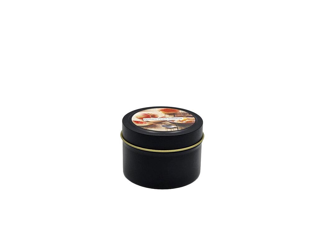 Orchard Peach Preserve - 4oz Tin - 1 Wic - Black