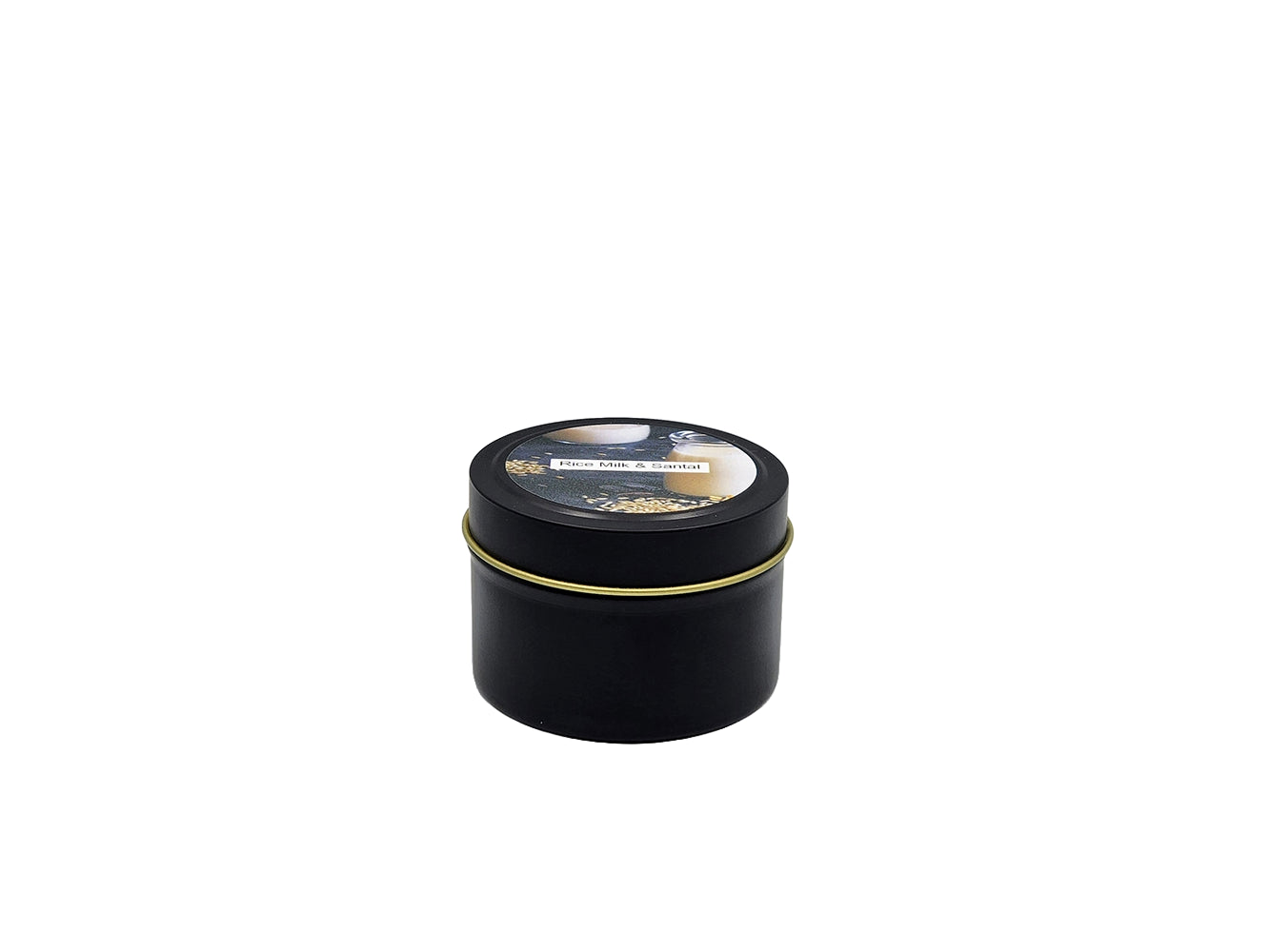 Rice Milk & Santal - 4oz Tin - 1 Wic - Black