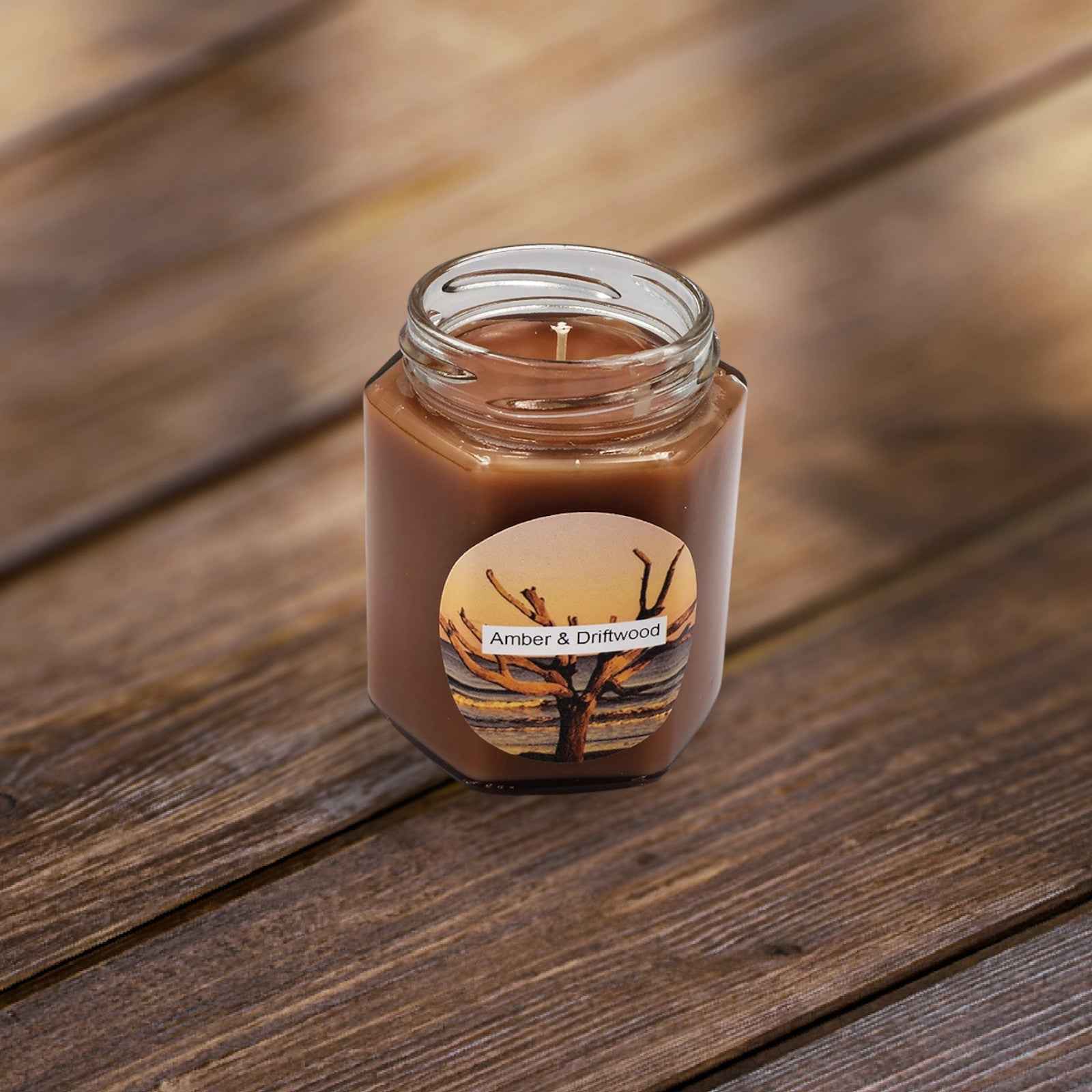 Amber and Driftwood - 6oz Jar - 1 Wic Candle