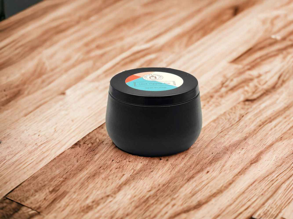 Hot Apple Pie 8oz Tin Candle - 1 Wick - Black