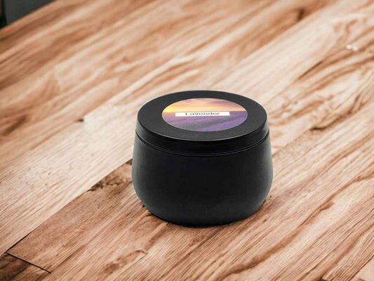 Lavender - 8oz Tin - 1 Wic - Black