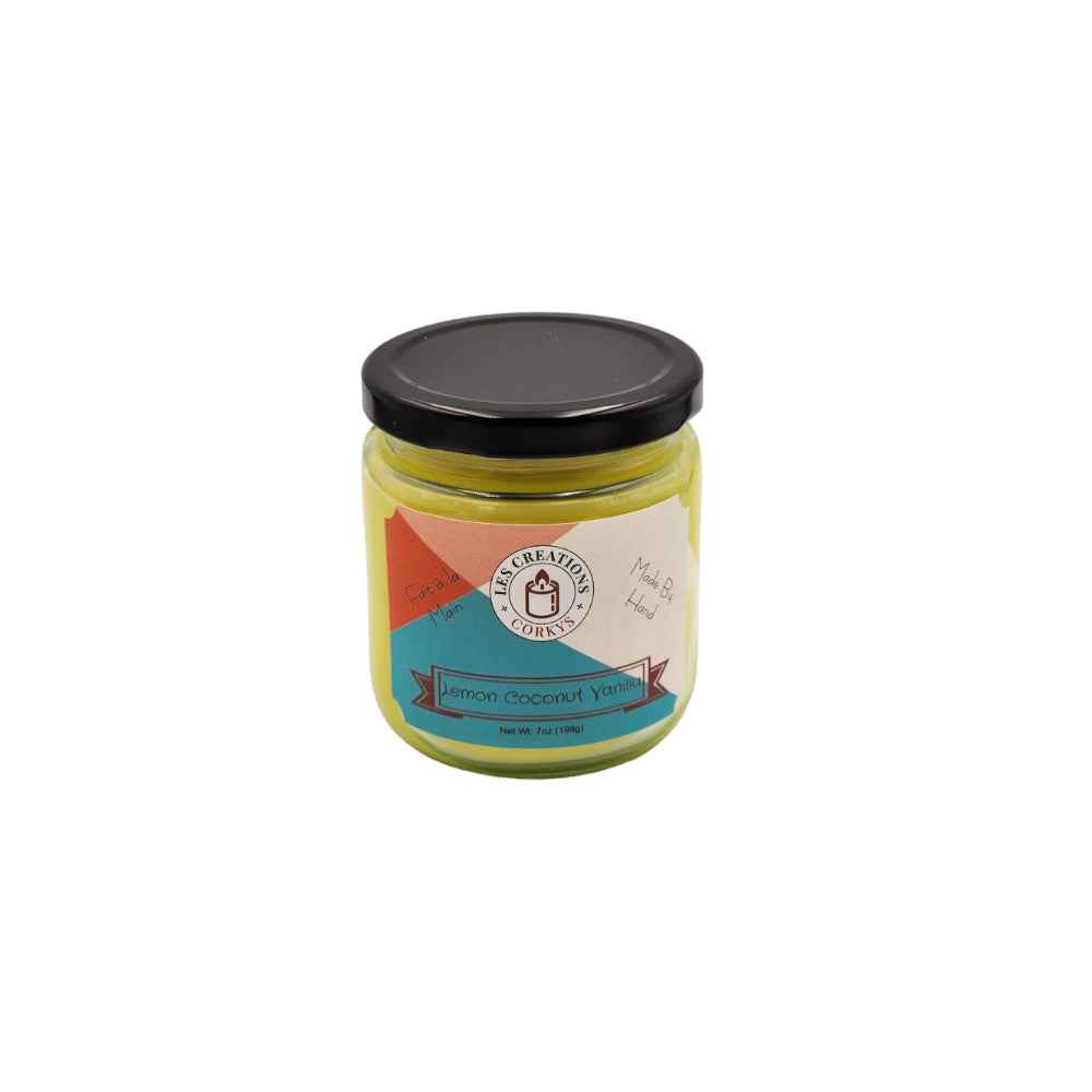 Lemon Coconut Vanilla 8oz Jar Candle - 1 Wick