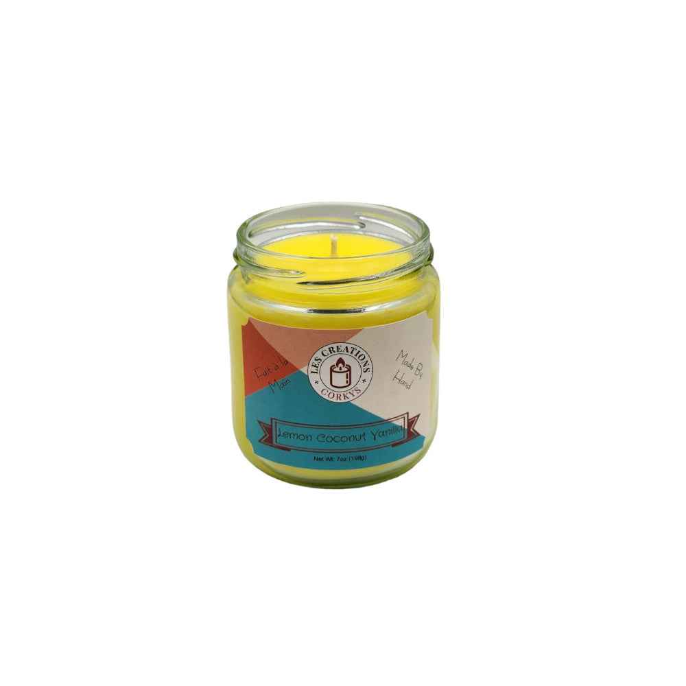 Lemon Coconut Vanilla 8oz Jar Candle - 1 Wick