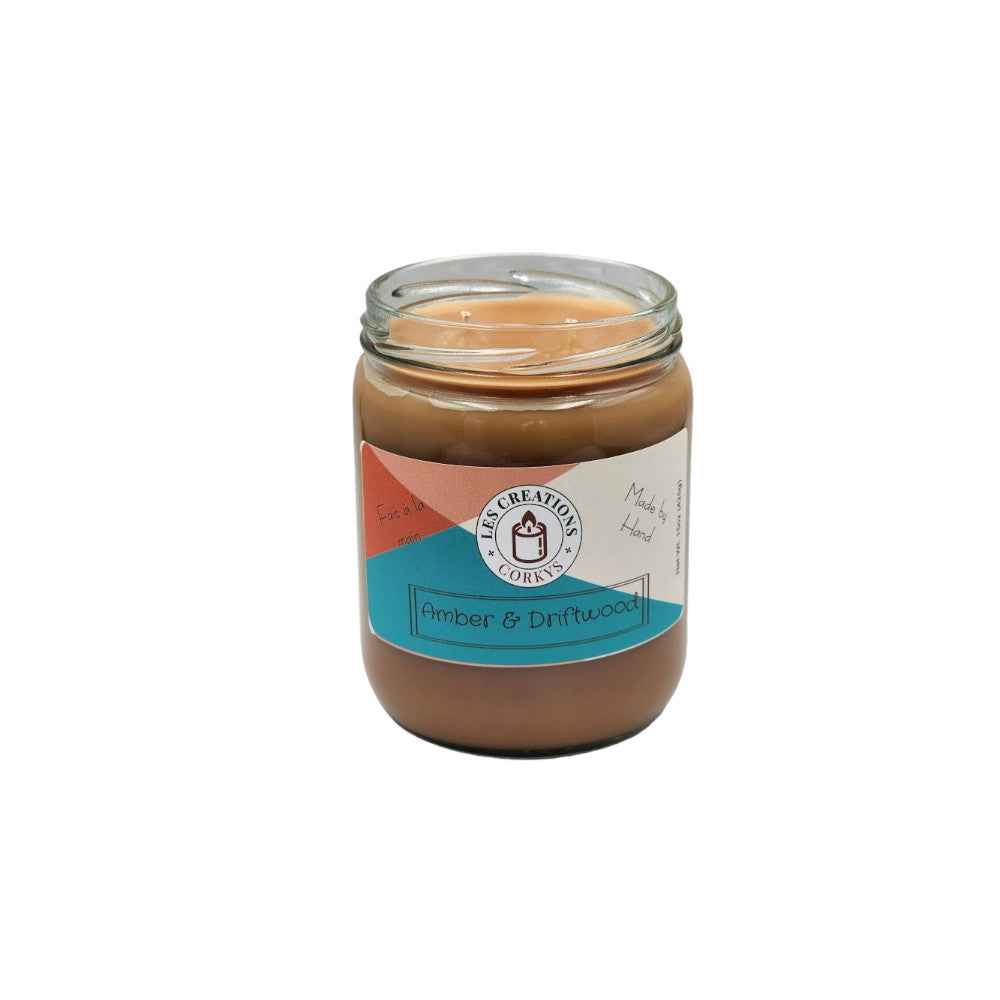 Amber & Driftwood 16oz Jar Candle - 2 Wick