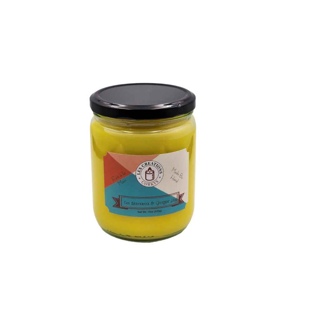 Fei Banana & Ginger Lily 16oz Jar Candle - 2 Wick Premium Scented Candle