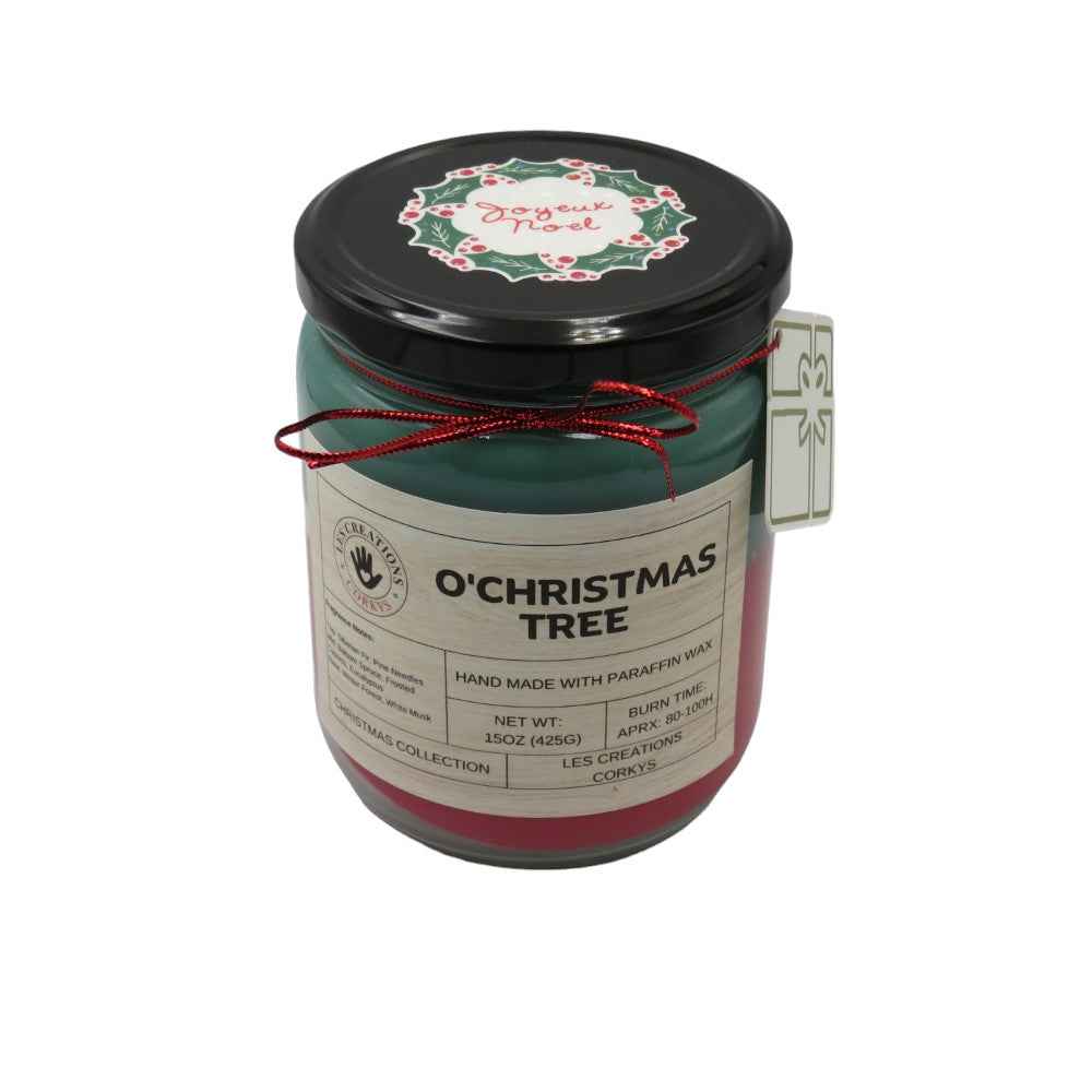O'Christmas Tree 16oz Jar Candle - Festive Scent for Holiday Cheer