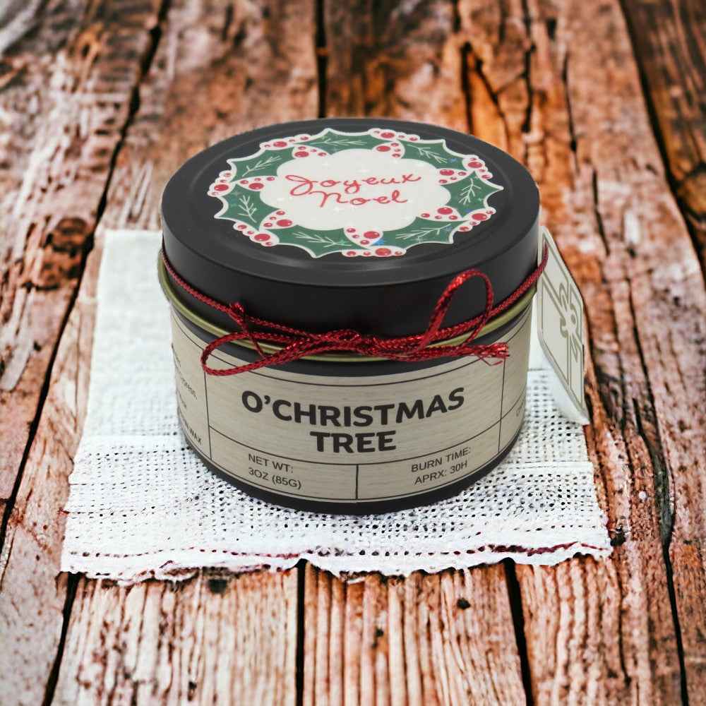 O'Christmas Tree 4oz Tin Candle - 1 Wick - Black