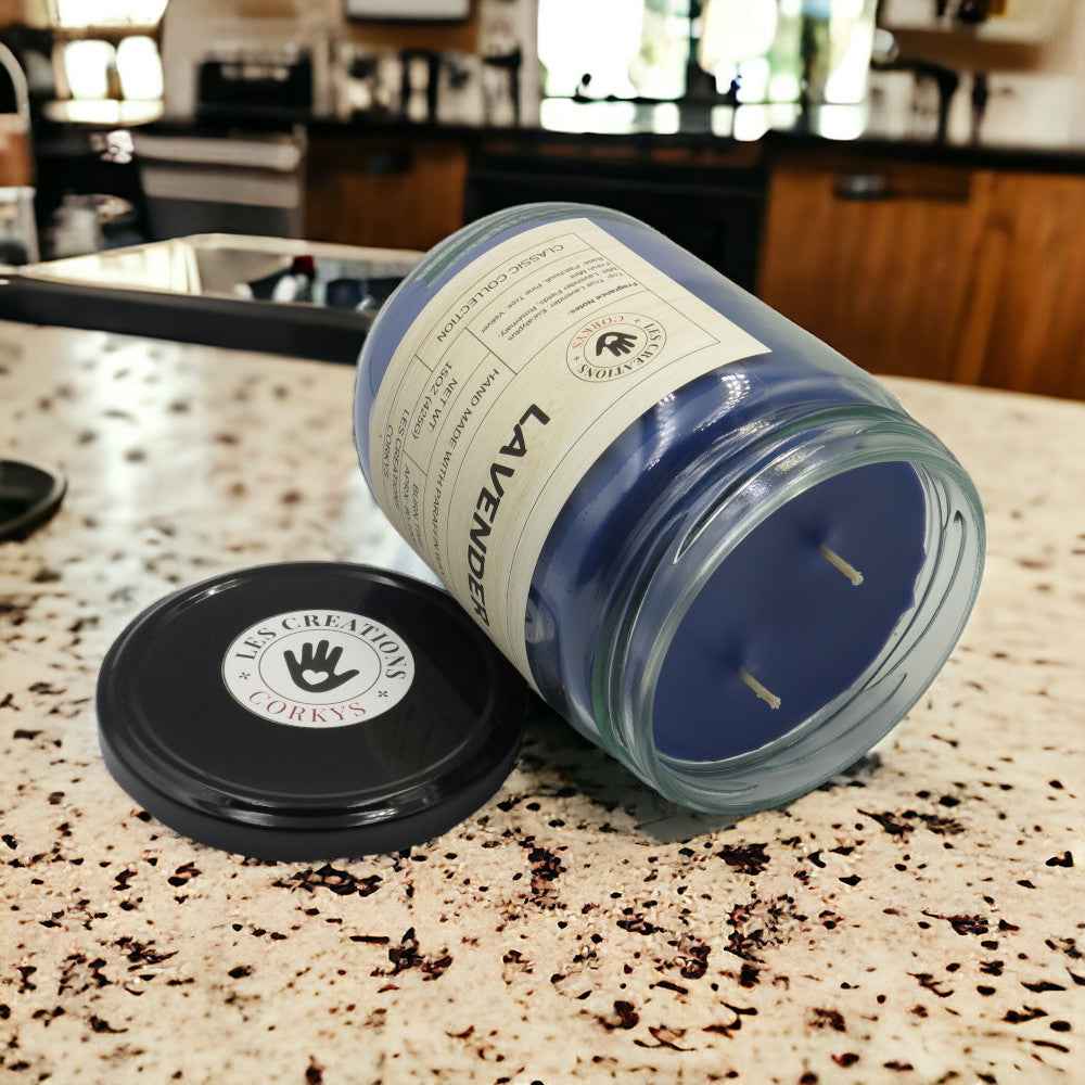 Lavender 16oz Jar Candle - 2 Wick Candle for Relaxation