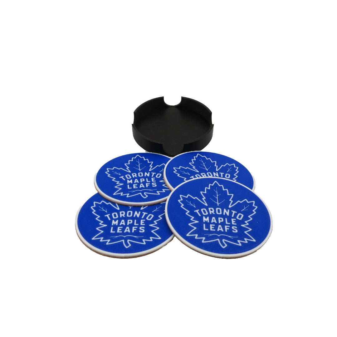 Set of 4 NHL Hockey Team Coasters – 3D Printed and Cork Decor Collection