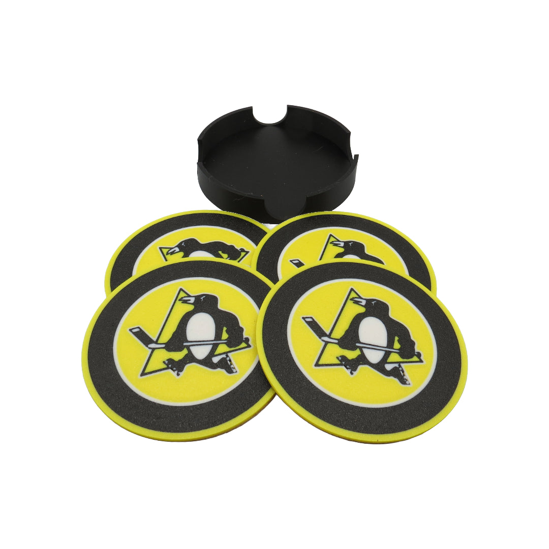 Set of 4 NHL Hockey Team Coasters – 3D Printed and Cork Decor Collection