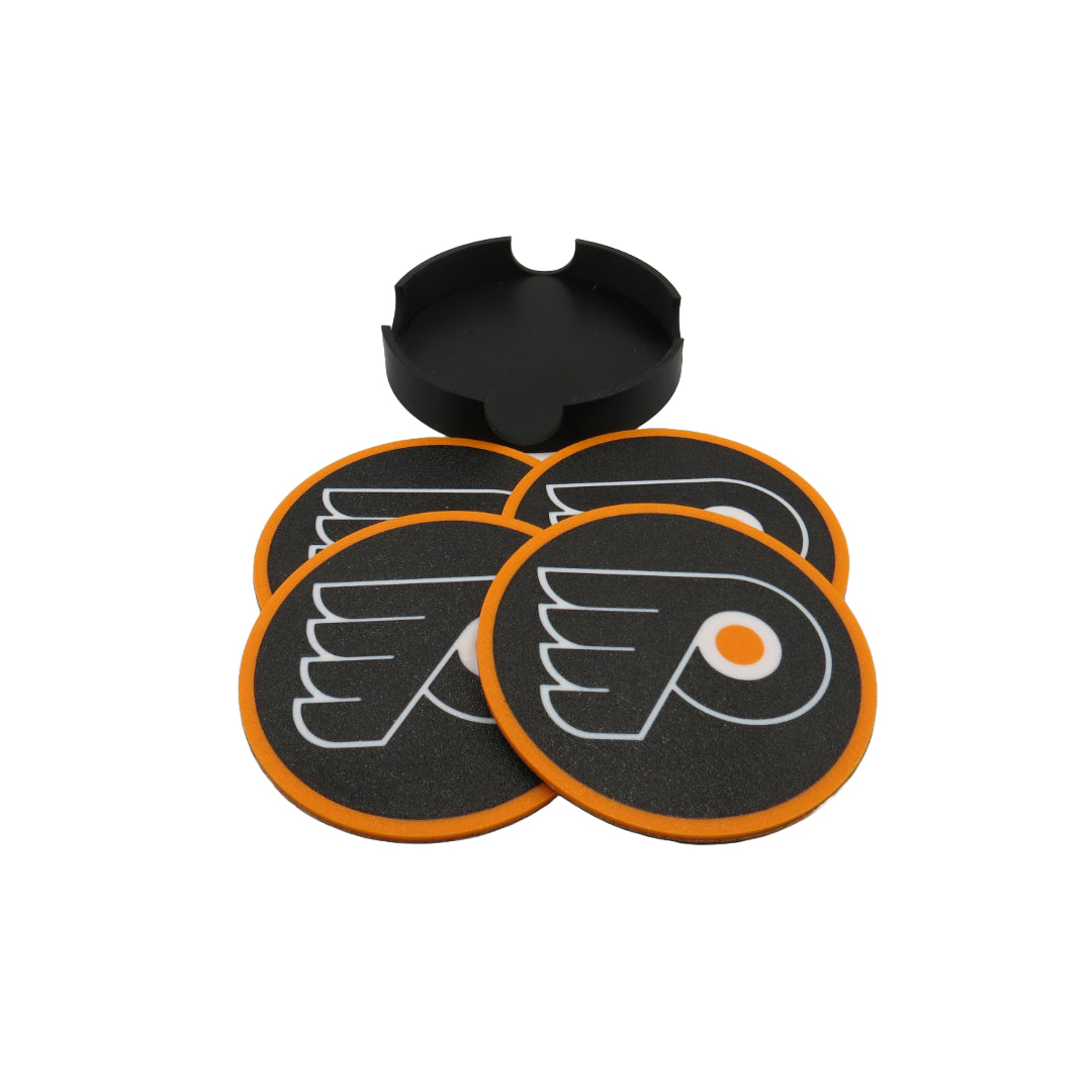 Set of 4 NHL Hockey Team Coasters – 3D Printed and Cork Decor Collection