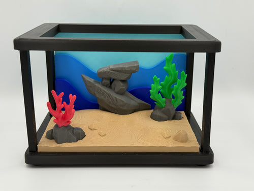 3D Printed Mini Aquarium with 3 Fish