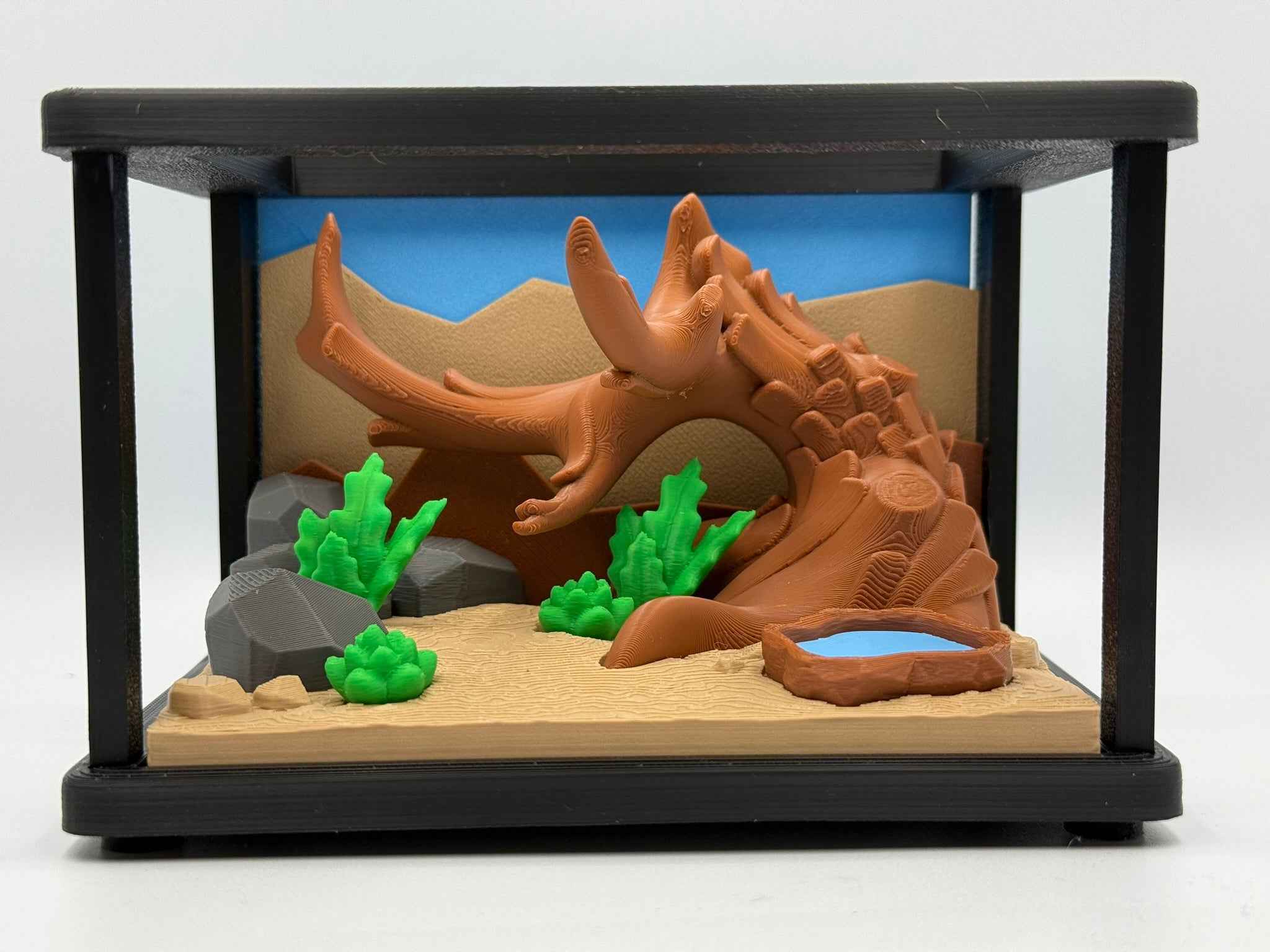 Flexi Bearded Dragon Playset - Articulated Reptile Enclosure and Sensory Fidget Toy for Desk Decor and Kids' Gifts