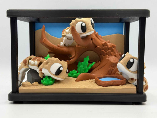 Flexi Bearded Dragon Terrarium Playset | Articulated Reptile Enclosure | Sensory Fidget Toy | Desk Decor | Gifts for Kids
