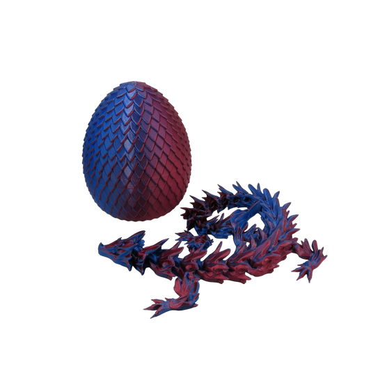 Multicolor Articulated Water Dragon and Egg