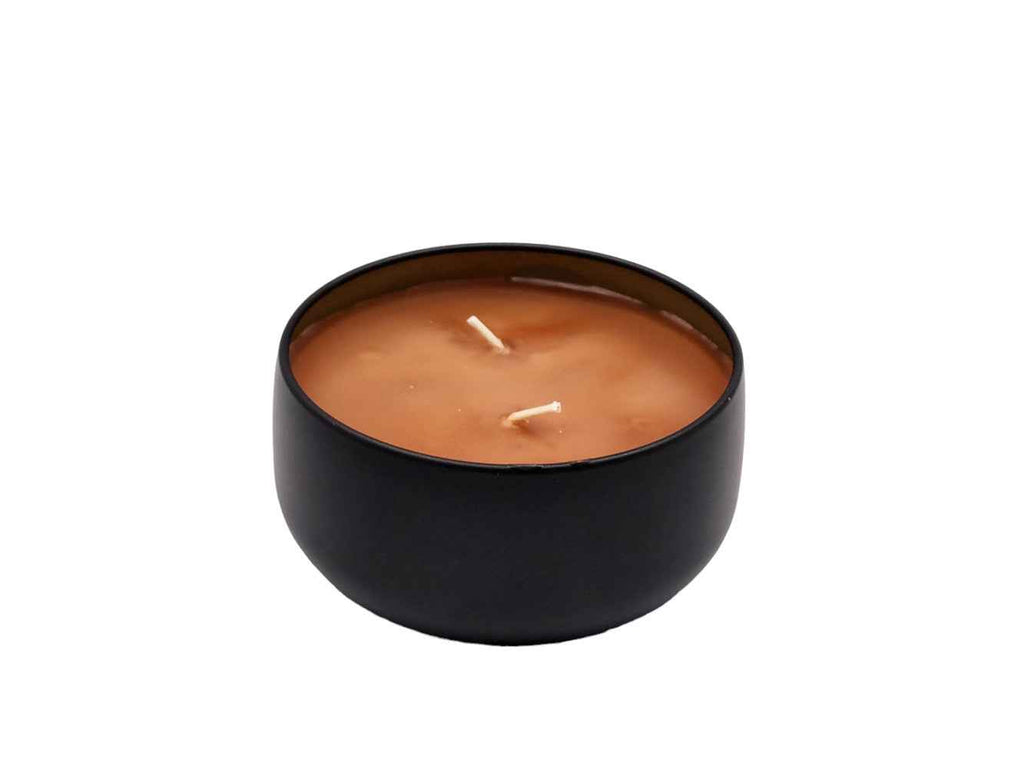 Amber & Drifwood - 2 Wick - Black/Wood-Les Creations Corkys