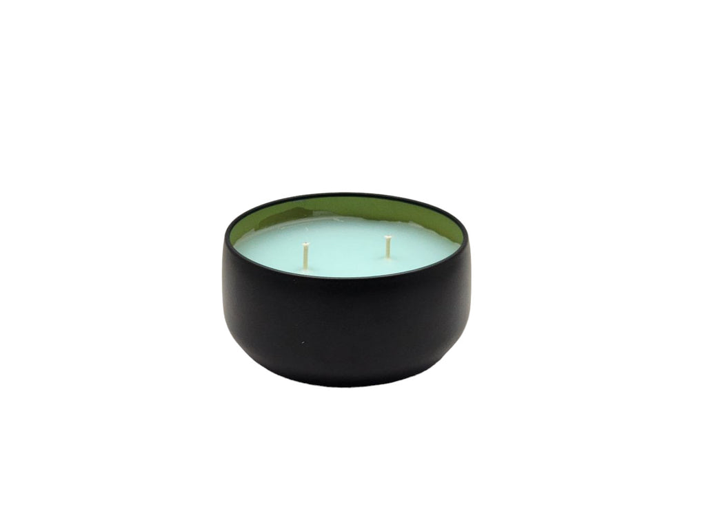 Beach Day Candle - 2 Wick - Black/Wood-Les Creations Corkys