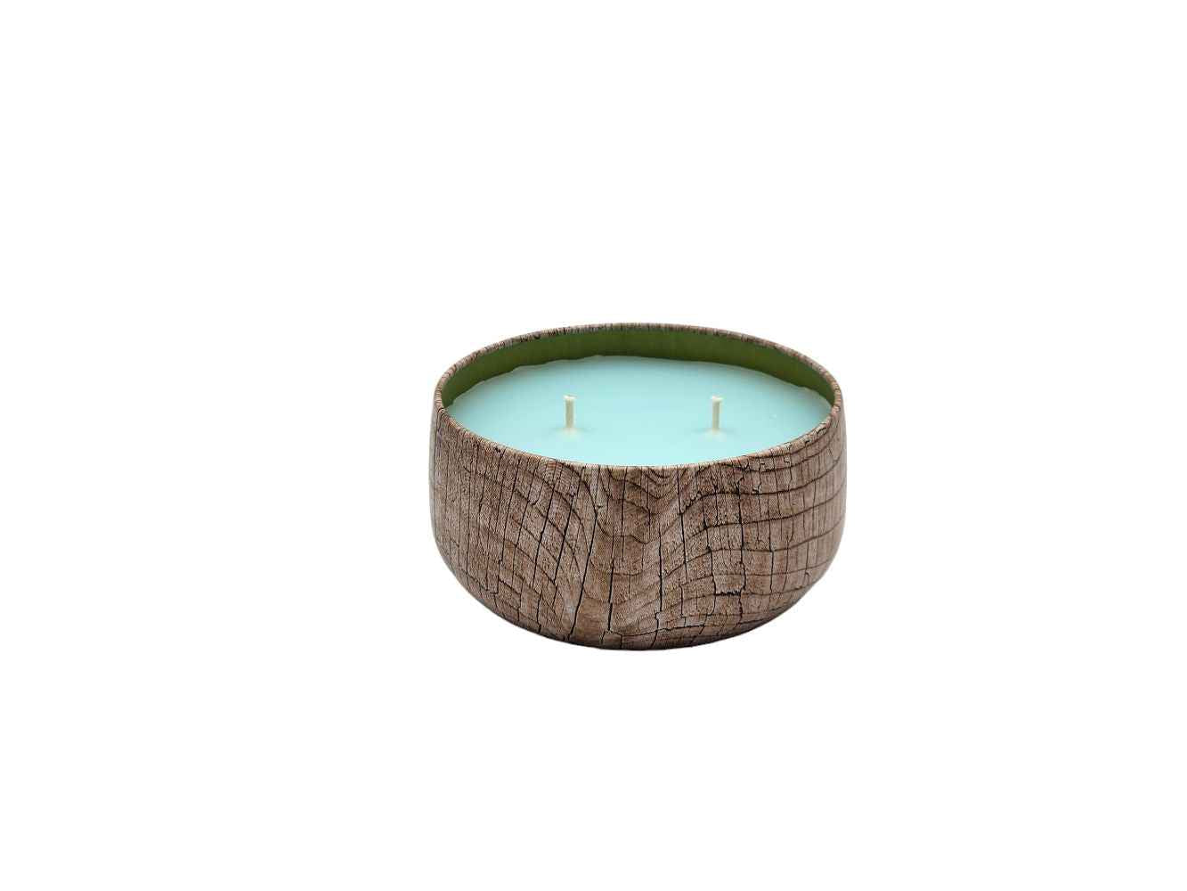 Beach Day Candle - 2 Wick - Black/Wood-Les Creations Corkys