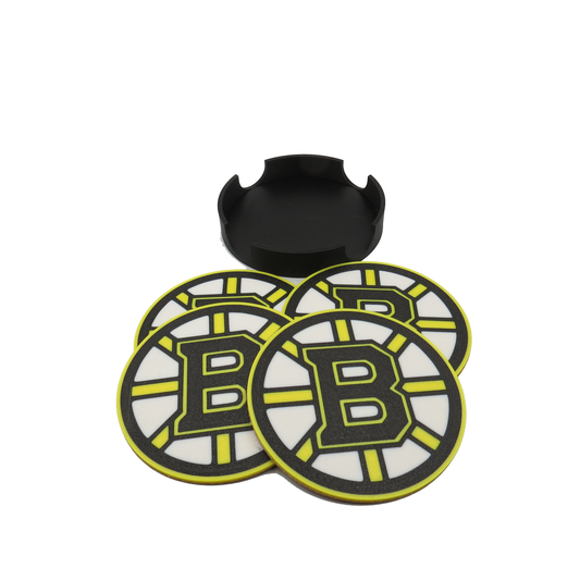 Set of 4 Coasters "Boston Bruins" NHL Hockey Decor