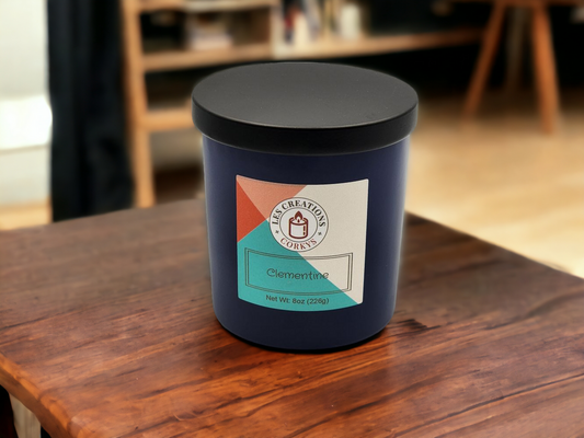 Clementine - 10oz Jar - Wood Wick - Blue