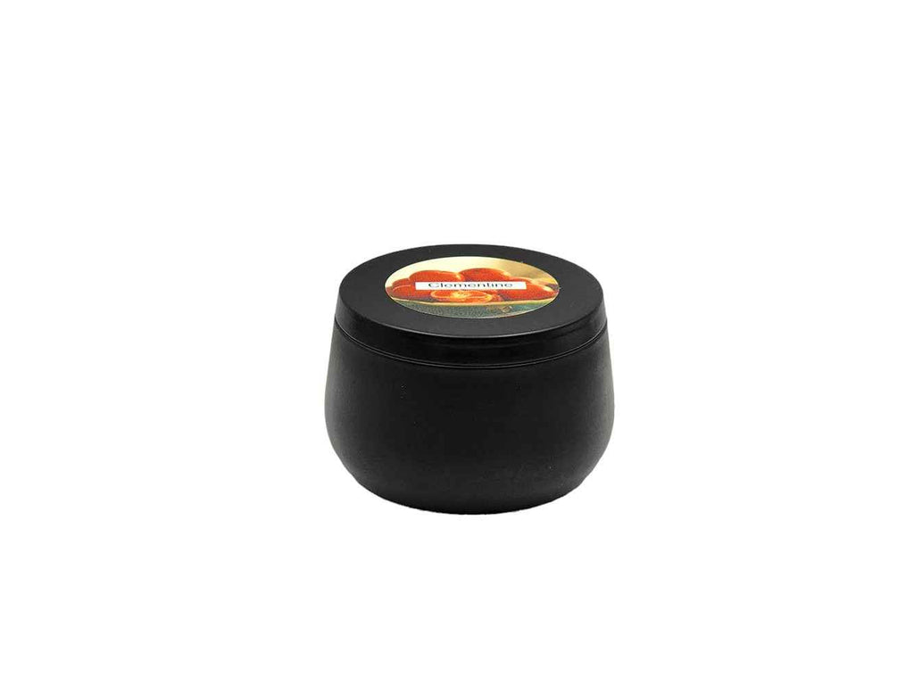 Clementine - 8oz Tin - 1 Wic - Black-Les Creations Corkys