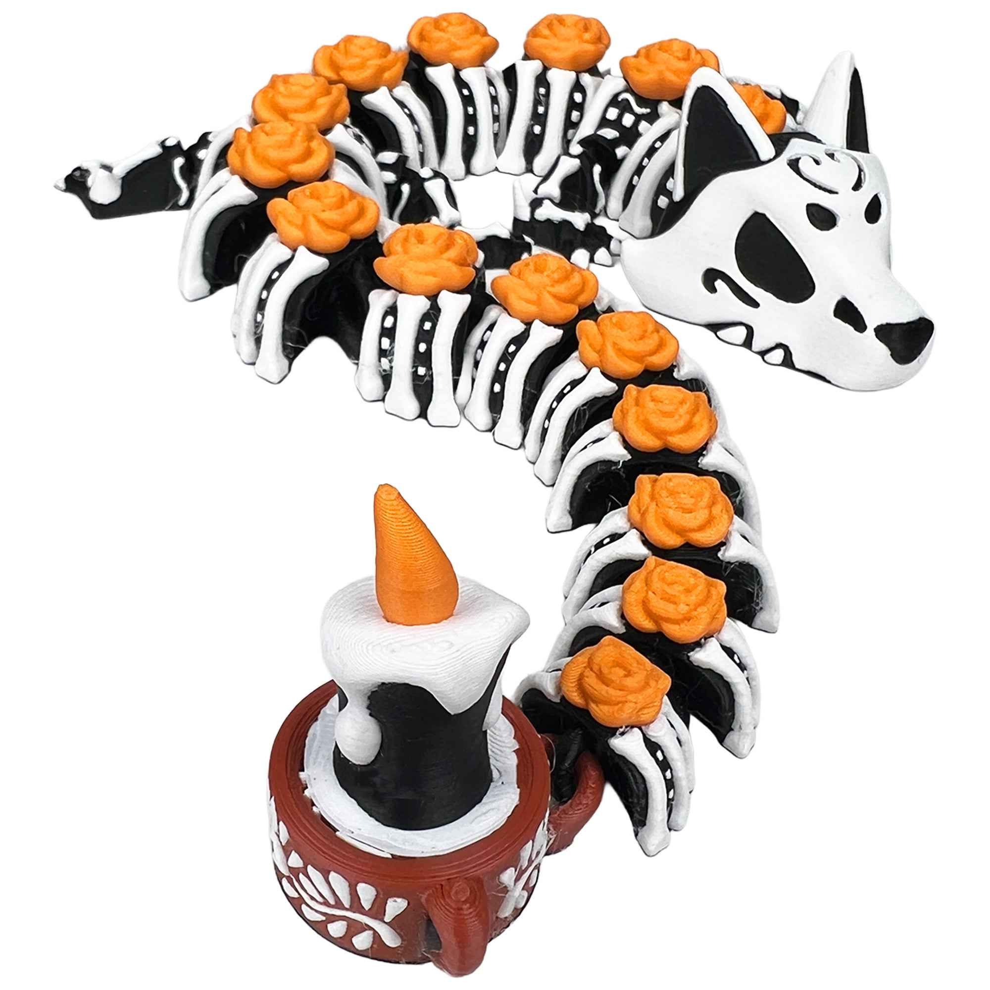 Day of the Dead Skeleton Dragon – Articulated 3D Printed Collectible