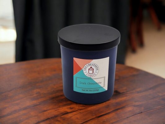 Dark Chocolate - 10oz Jar - Wood Wick - Blue